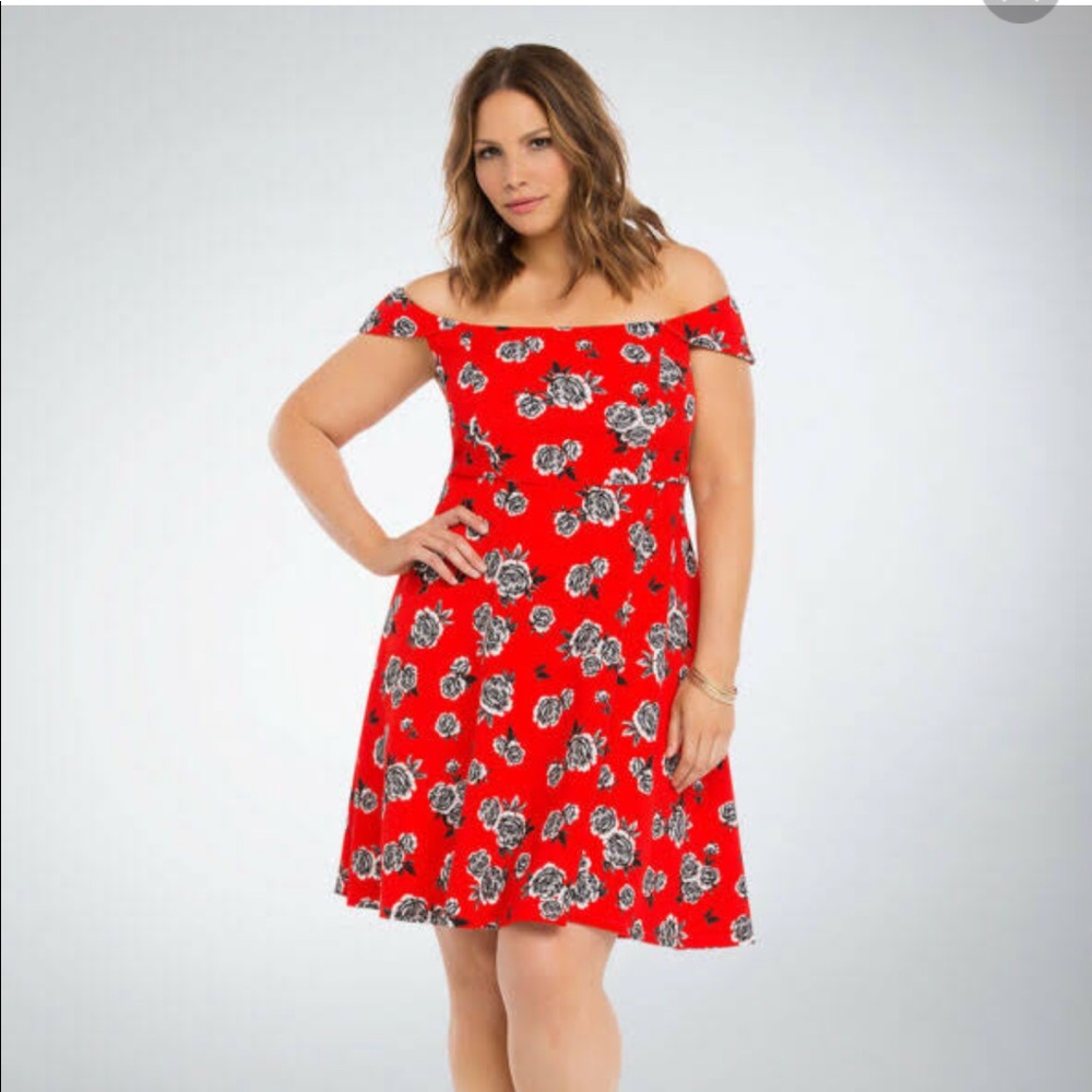 Torrid Off the Shoulder Floral Dress